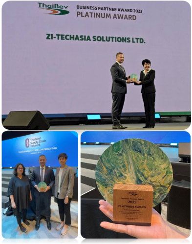 ZI-TECHASIA SOLUTIONS LTD. Received Business Partner Platinum Award 2023 from Thaibev for Commitment to Sustainable Value Creation